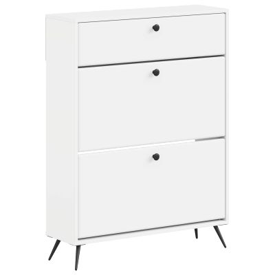 vidaXL Skriňa na topánky BREDA 78 x 24 x 103 cm Kompozitné drevo Biela