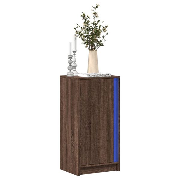 vidaXL Komoda s LED hnedý dub 42,5x34x85 cm kompozitné drevo