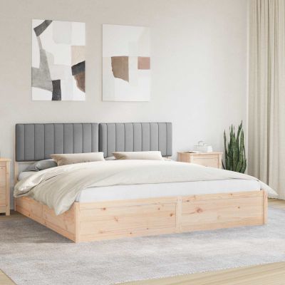 vidaXL Rám postele s čalúneným čelom Svetlosivá 200 x 200 cm