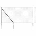 vidaXL Reťazová brána s hrotmi 25 x 1,2 m PVC potiahnutá oceľ Sivá