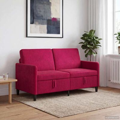 vidaXL Sofa s úložným priestorom Víno červené 152 x 78 x 87 cm