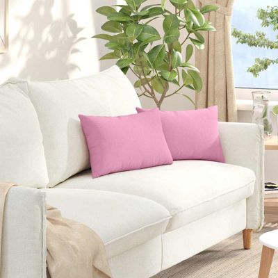 vidaXL Vankúše na pohovku 2 pcs Ružová 50 x 30 cm látka