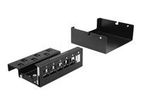 Záslepný patch panel keystone - montáž na stenu, montáž na DIN lištu - čierna - 6 portov