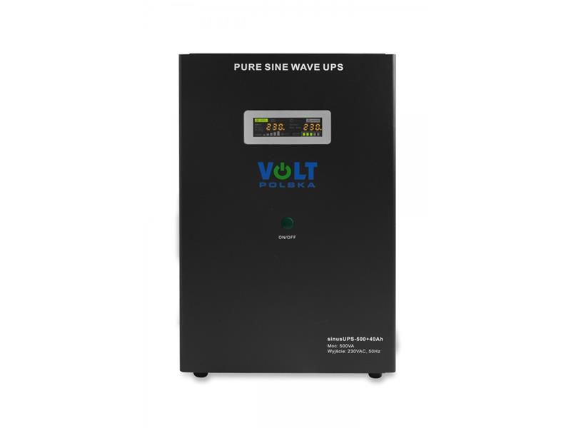Zdroj záložný VOLT Sinus UPS 500 12V 230V 500W + baterie 40Ah Black