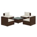 vidaXL 5-dielna záhradná sedacia súprava a vankúšme polyratan hnedá
