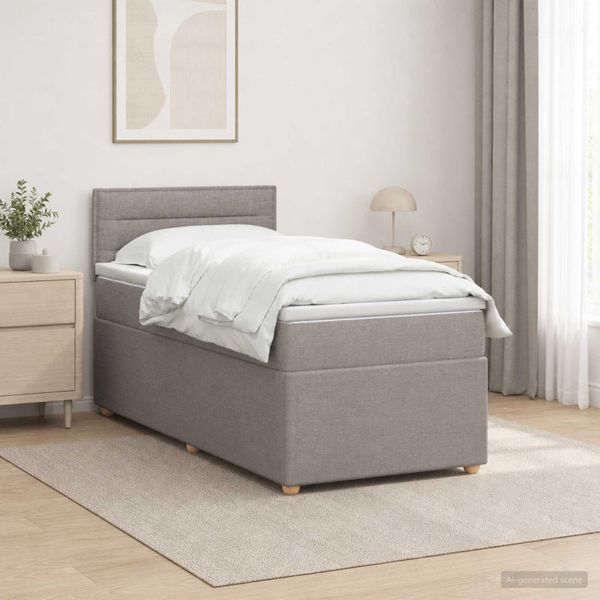 vidaXL Posteľ boxspring s matracom Sivohnedá 80 x 200 cm Látka