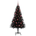 vidaXL Vianočný stromček Čierna 150 cm PVC