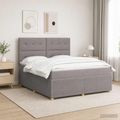 vidaXL Posteľ boxspring s matracom Sivohnedá 180 x 200 cm Látka