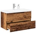 vidaXL skrinka pod umývadlo so vstavaným umývadlom Old Wood