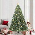 vidaXL Umelý vianočný stromček s 300 LED-i Zelená 210 cm PE a PVC