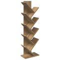 vidaXL Stromová knižnica 6-úrovňová 30 x 18 x 100 cm Kompozitné drevo