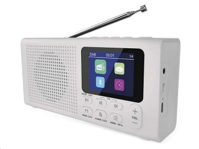Rádio EMOS P-600W /E0091/ biely, DAB+/FM, 3 W, Bluetooth, USB vstup
