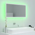 vidaXL Kúpeľňové zrkadlo s LED, biele 80x8,5x37 cm, akryl