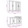 vidaXL Kuchynská jednotka PORTO 4 ks Biela Kompozitné drevo