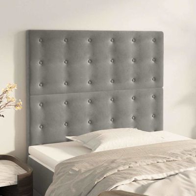 vidaXL Čelo postele svetlosivé 80x5x118/128 cm zamatové