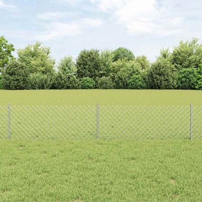 vidaXL Retiazkový plot s podperou 10 x 0,4 m Strieborná Sieťovina