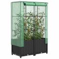 vidaXL Záhon s krytom na skleník ratanový vzhľad 80x40x138 cm