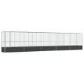 vidaXL Voliéra s nadstavcom strieborná 1042,5x107x212 cm oceľ