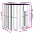 vidaXL Búda pre psa so strechou antracitová 165x153x181 cm pozin. oceľ