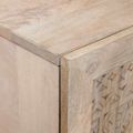 vidaXL Highboard 60 x 33 x 100 cm Masívne mango drevo Bielená biela
