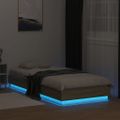 vidaXL Posteľný rám s LED svetlami dub sonoma 90x200 cm