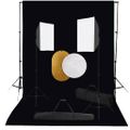 vidaXL Fotografické vybavenie so softboxami, pozadím a reflektorom