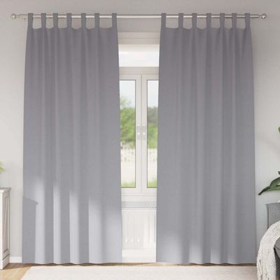 vidaXL Záclony na zatemnenie s krúžkami 2 pcs Svetlosivá 225 x 140 cm