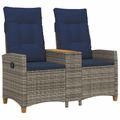 vidaXL Hojdačka s tabletou 2 -Seater 126 x 65 x 112 cm polyratan