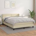 vidaXL Boxspring posteľ s matracom krémová 140x200 cm umelá koža