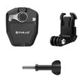 Motorcycle Windshield Mount Clip PULUZ  for Action Cameras (DJI Osmo Action 4, GoPro Hero 12, Insta360 Ace Pro / X4)(Black)