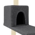 vidaXL Škrabadlo pre mačky so sisalovými stĺpikmi tmavosivé 95 cm