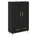 vidaXL Highboard Čierny dub 69,5 x 31 x 115 cm Kompozitné drevo