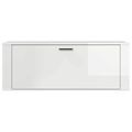 vidaXL Botník lesklý biely 100x35x38 cm spracované drevo