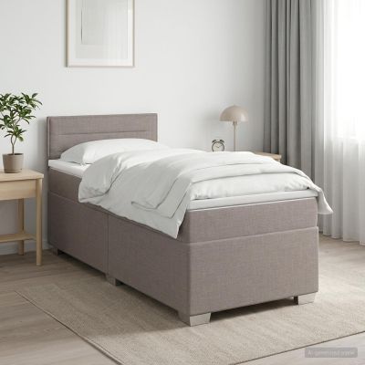 vidaXL Posteľ boxspring s matracom Sivohnedá 80 x 200 cm Látka
