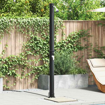 vidaXL Exteriérová slnečná sprcha Čierna 217 cm PVC a hliník