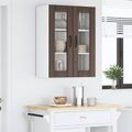 vidaXL Nástenný sklenený kabinet LUCCA Hnedý dub 60 x 31 x 80 cm