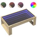 vidaXL Konferenčný stolík s nekonečnými LED dub sonoma 90x53x30 cm