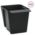 vidaXL Kvetinové boxy pre euro palety 12 ks Čierna 14 x 9 x 9,5 cm