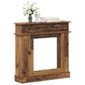 vidaXL Rám krbu Staré drevo 102 x 26 x 100 cm Kompozitné drevo