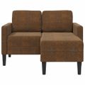 vidaXL 2-miestna pohovka s ležadlom v tvare L, hnedá 125 cm, umelá koža