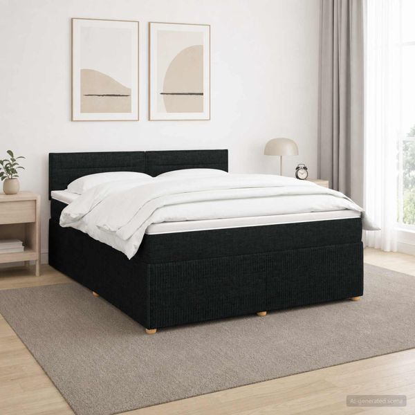 vidaXL Posteľ boxspring s matracom Čierna 140 x 190 cm Látka