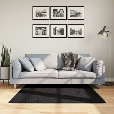 vidaXL Koberec OVIEDO, krátky vlas, čierny 120x120 cm