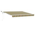 vidaXL Sklopná markíza Zelená a žltá 350 x 250 cm Polyester