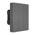 Inteligentný WiFi nástenný spínač SONOFF M5-3C-80 (3-kanálový, do rámu, grafitový)