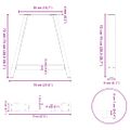 vidaXL Nohy k jedálenskému stolu v tvare A, 2 ks, biele, 70 x (72-73) cm, oceľové