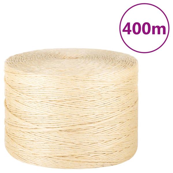 vidaXL Lano 100 % sisal 3 mm 400 m