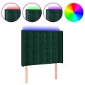 vidaXL Čelo postele s LED tmavozelené 103x16x118/128 cm zamat