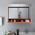 vidaXL LED kúpeľňová zrkadlová skrinka dubová 80x15x60 cm MDF