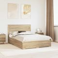 vidaXL Rám postele Sonoma dub 140 x 190 cm Kompozitné drevo