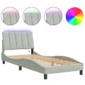 vidaXL Rám postele s LED bez matraca Hankobledosivý 90x200 cm zamat
